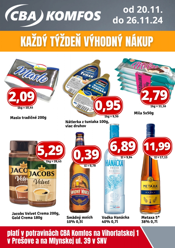 Týždenná akcia pre gastrocash v SNV a MAX PO