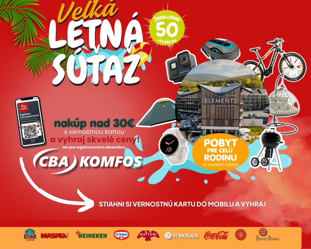 Súťažné leto v CBA Komfos - hlavná výhra pobyt pre rodinu v Tatrách