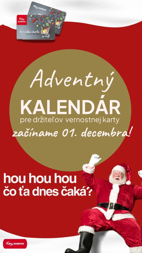 Adventný kalendár len pre držiteľov vernostnej karty CBA Komfos