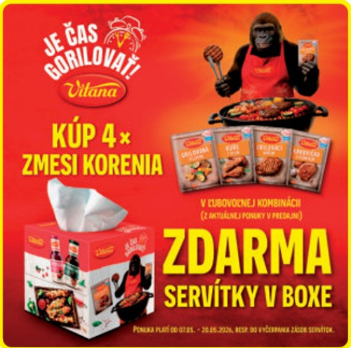 Praktické servítky na jarné grilovačky od Vitany
