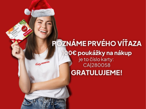 Výherca 100€ DARČEKOVEJ POUKÁŽKY - číslo karty: CA|280058