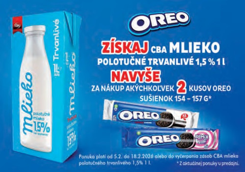 Oreo chutí najlepšie namočené v mlieku! Preto ho máš zadarmo k nákupu oreo sušienok